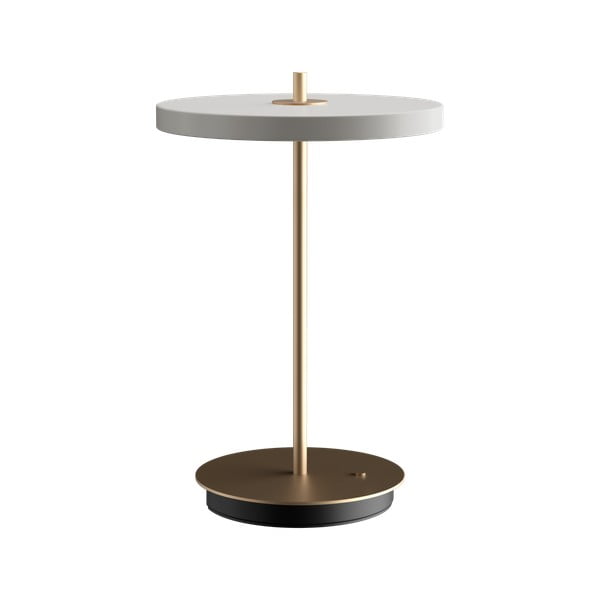 Jasnoszara lampa stołowa LED ze ściemniaczem i metalowym kloszem (wysokość 31 cm) Asteria Move – UMAGE