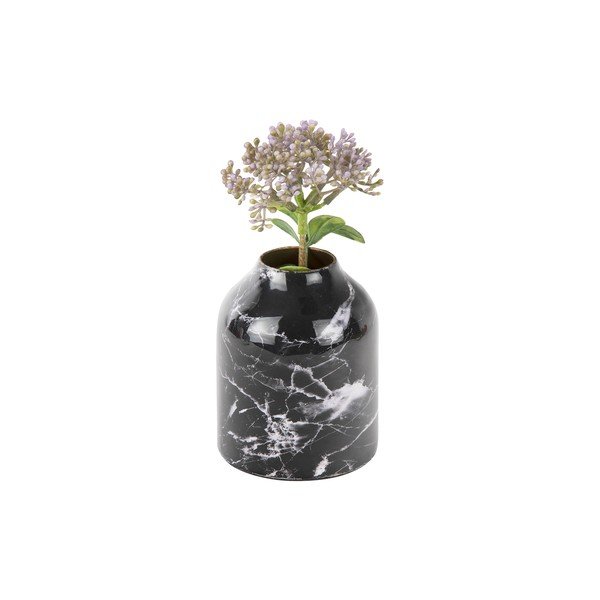 Czarno-biały żelazny wazon PT LIVING Marble, wys. 10 cm-image-2
