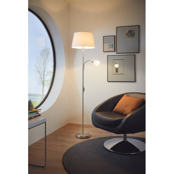 Szara lampa stojąca ze szklanym i tekstylnym kloszem (wysokość 170 cm) CONESA – EGLO-image-1