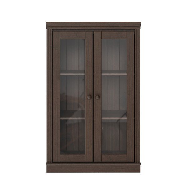 Ciemnobrązowa witryna z litego drewna sosnowego 74x118x35 cm Anita – Støraa