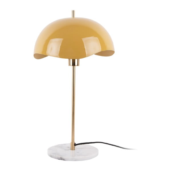 Lampa stołowa w kolorze ochry (wys. 56 cm) Waved Dome – Leitmotiv
