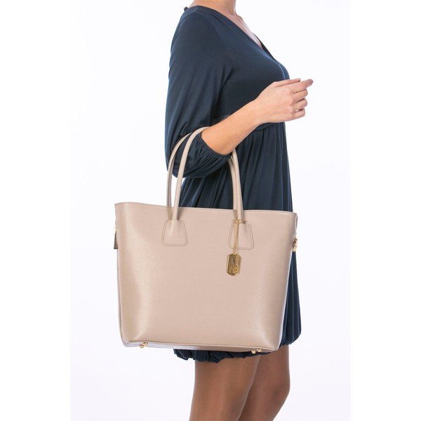 Skórzana torebka Saffiano Taupe-image-1