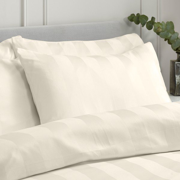 Kremowa satynowa pościel dwuosobowa 200x200 cm So Soft Satin Stripe – Catherine Lansfield-image-2
