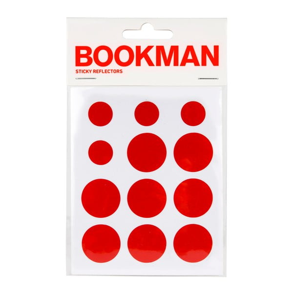 Zestaw 12 czerwonych samoprzylepnych odblasków Bookman