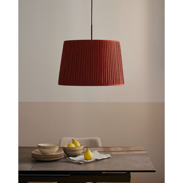 Czerwony tekstylny abażur ø 50 cm Guash – Kave Home-image-1