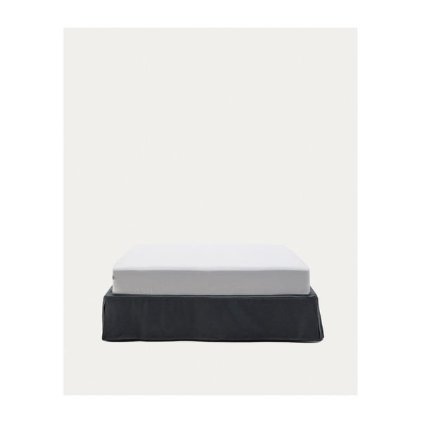 Antracytowe tapicerowane łóżko dwuosobowe 180x200 cm Jaira – Kave Home-image-2