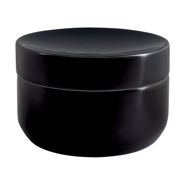 Czarny organizer łazienkowy na waciki ceramiczny Jaro – Spirella