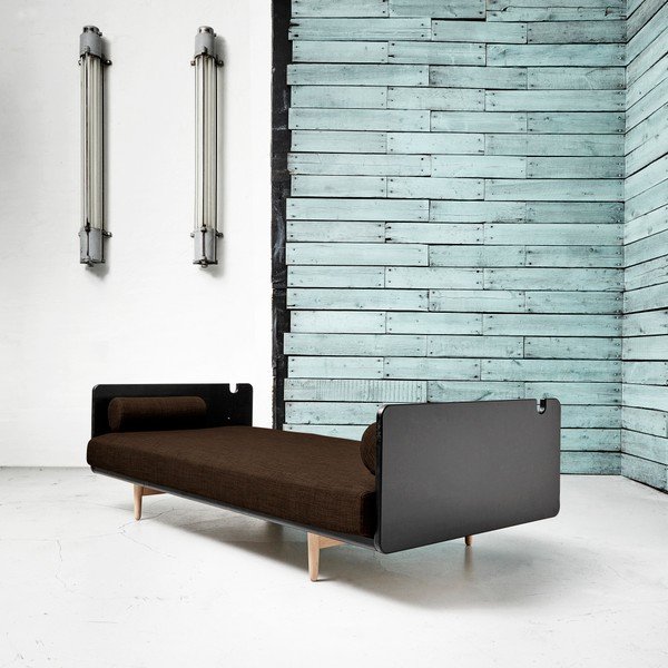 Sofa rozkładana Karup Deva Black/Raw Oak/Choco Brown-image-1