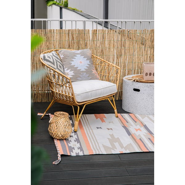 Dwustronny zewnętrzny dywan z tworzywa z recyklingu Green Decore Aztec, 120x180 cm-image-1