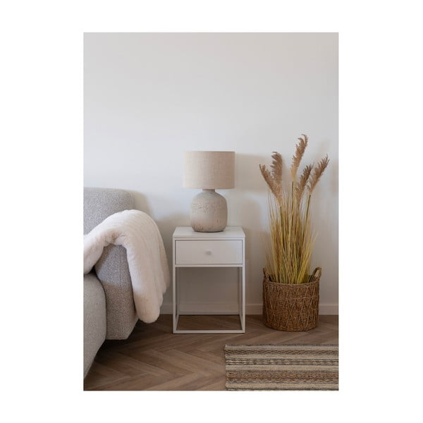 Kremowa lampa stołowa z tekstylnym kloszem (wysokość 46,5 cm) Bilby – House Nordic-image-3