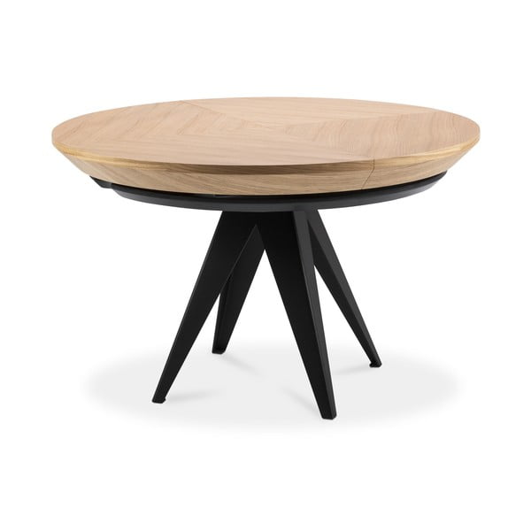 Okrągły rozkładany stół z dodatkowym blatem z blatem w dekorze dębu ø 120 cm Magnus – Windsor & Co Sofas