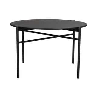 Czarny stół do jadalni w dekorze dębu Rowico Skye, ø 120 cm