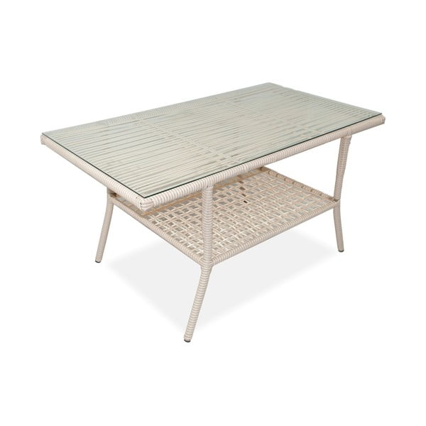 Kremowy zestaw mebli ogrodowych z imitacji rattanu dla 4 osób Newyork 160 – Floriane Garden-image-3