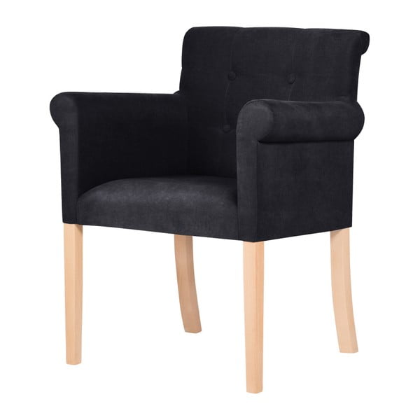 Czarne krzesło z brązowymi nogami Ted Lapidus Maison Flacon