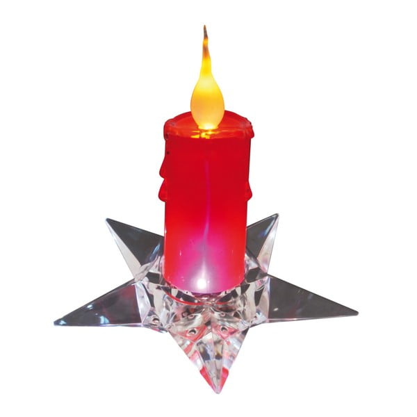 Ćzerwona świeczka dekoracyjna na podstawce Naeve, wys. 16 cm