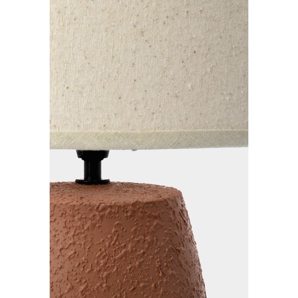 Lampa stołowa ceramiczna w kolorze terakoty z tekstylnym kloszem (wysokość 41,5 cm) Irvin – Yes Everyday-image-4