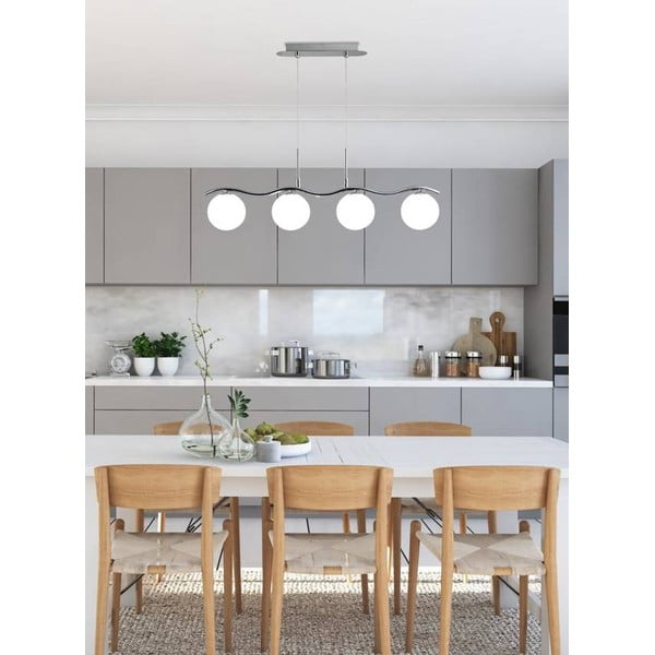 Lampa wisząca w kolorze srebra ze szklanym kloszem 12x79 cm Ramon – Candellux Lighting-image-1
