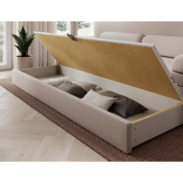 Beżowa aksamitna rozkładana/ze schowkiem sofa 236 cm Elioss – ELTAP-image-4