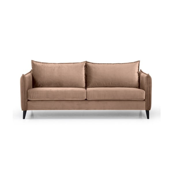 Beżowa aksamitna sofa Scandic Leo, 208 cm