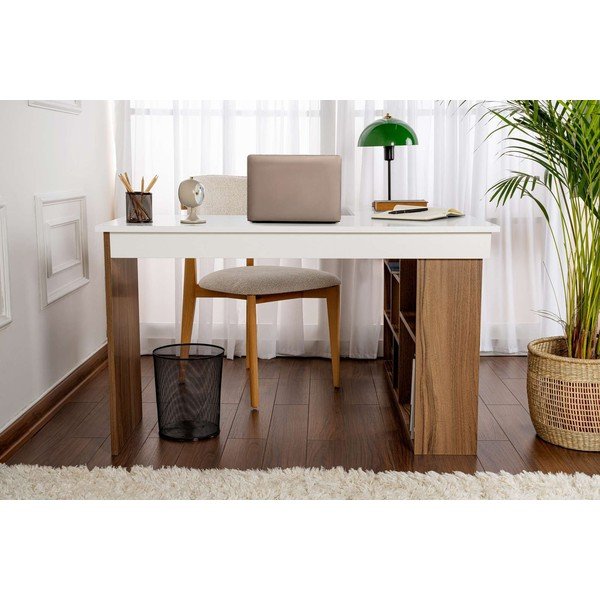 Biurko w dekorze orzecha 120x130 cm Vesper – Kalune Design-image-4