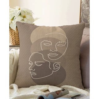 Brązowa poszewka na poduszkę z domieszką bawełny Minimalist Cushion Covers Chenille, 55x55 cm