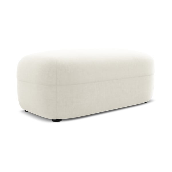 Biały aksamitny podnóżek Moana – Makamii-image-1