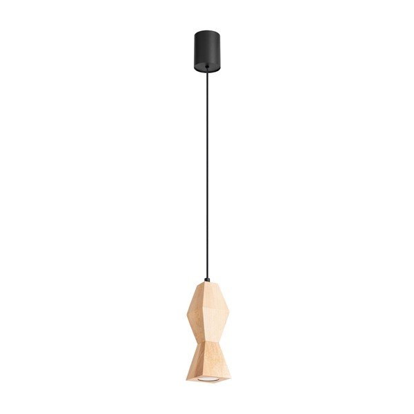 Lampa wisząca z litego drewna bukowego w naturalnym kolorze ø 8 cm Cubo – Sollux