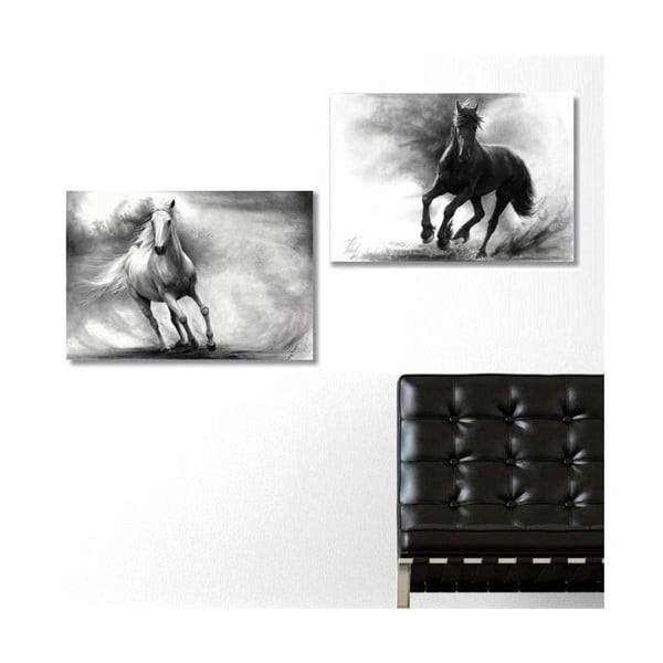 Dwuczęściowy obraz Horses, 40x60 cm