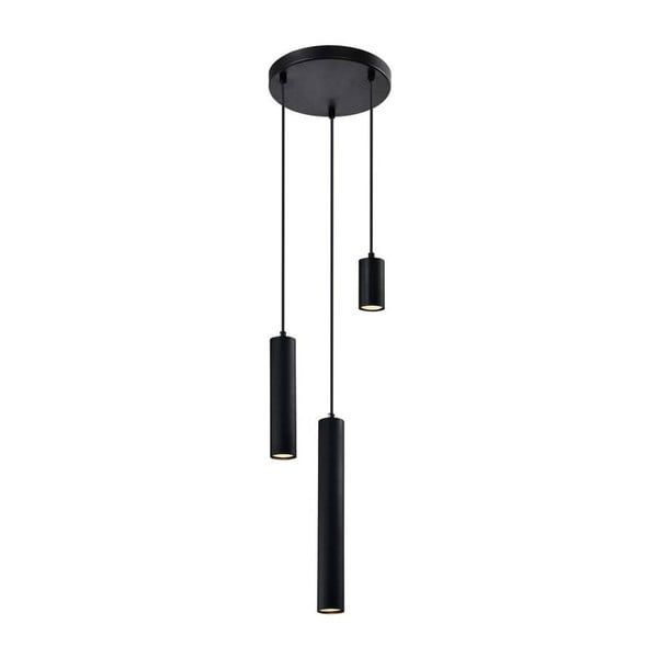 Czarna lampa wisząca z metalowym kloszem Tubo – Candellux Lighting