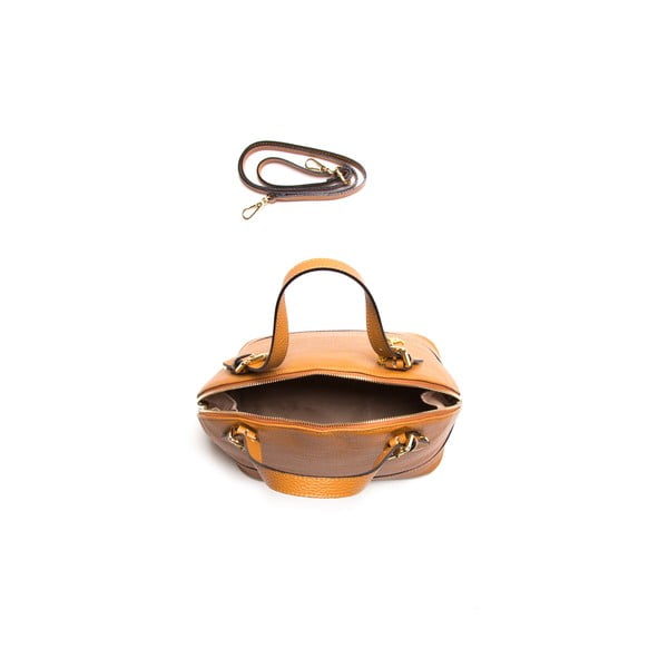 Torebka skórzana Buckle Cognac-image-3