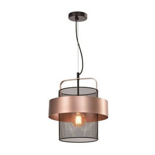 Metalowa lampa wisząca w czarno-miedzianym kolorze ø 30 cm Fiba – Candellux Lighting