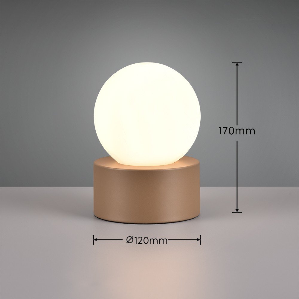 Biało-brązowa lampa stołowa (wys. 17 cm) Countess – Reality (zdjęcie 5)