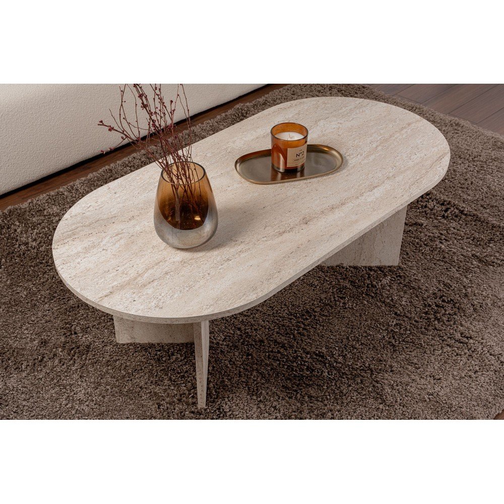 Beżowy stolik z półmatowym wykończeniem 60x119 cm Sable – Kalune Design (zdjęcie 5)