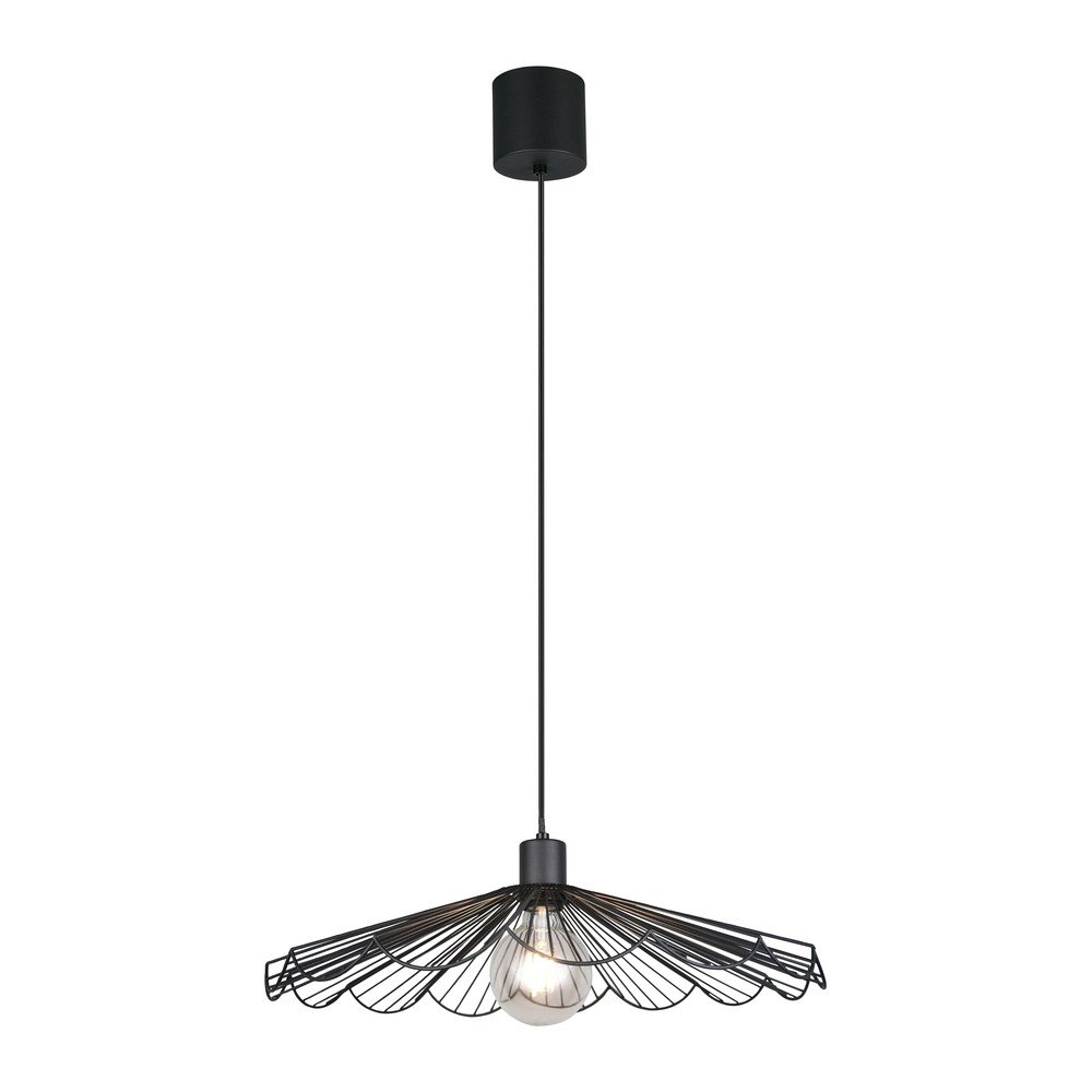 Czarna metalowa lampa wisząca z metalowym kloszem ø 50 cm Margarita – Reality