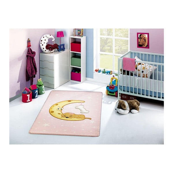 Różowy dywan dziecięcy Moon, 100x160 cm