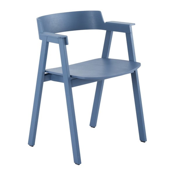 Niebieskie krzesło z podłokietnikami z litego drewna dębowego Flip – Gazzda