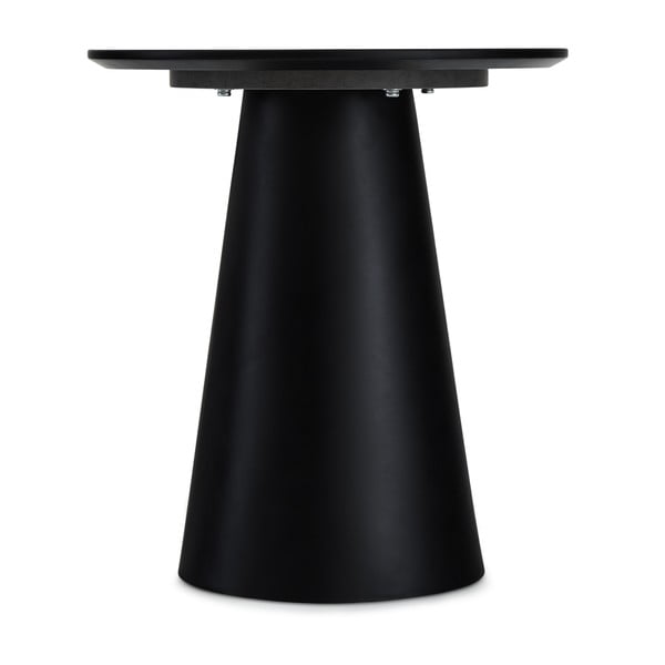 Czaro-jasnoszary stolik z blatem w dekorze marmuru ø 45 cm Tango – Furnhouse-image-2