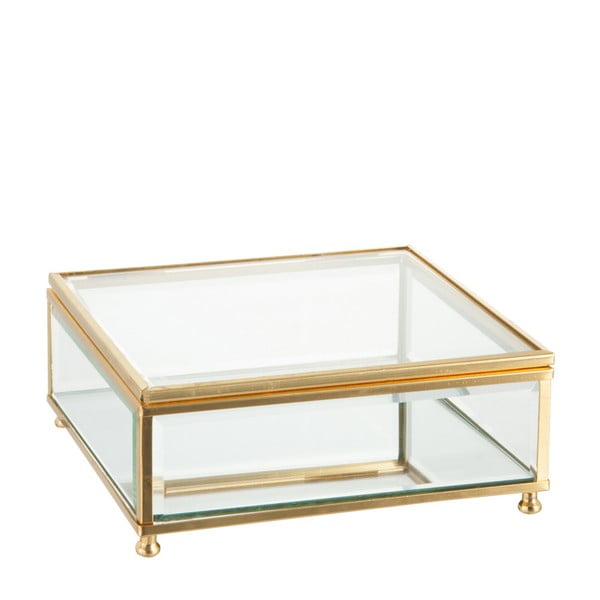 Szklana szkatułka J-Line Gold, 15x6 cm