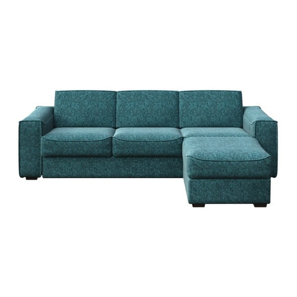 Turkusowoniebieska sofa rozkładana z wielofunkcyjnym szezlongiem MESONICA Munro, dł. 288 cm