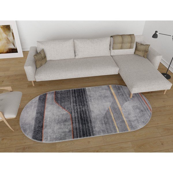 Szary dywan odpowiedni do prania 120x180 cm Oval – Vitaus-image-1