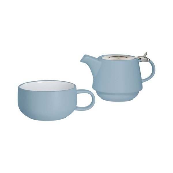 Komplet niebieskiej filiżanki ceramicznej z dzbankiem Maxwell & Williams