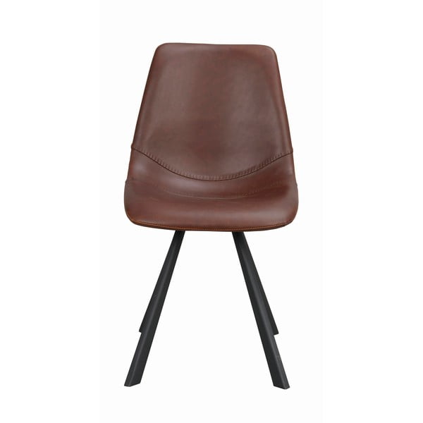 Brązowe krzesło do jadalni z czarnymi nogami Rowico Alpha-image-3
