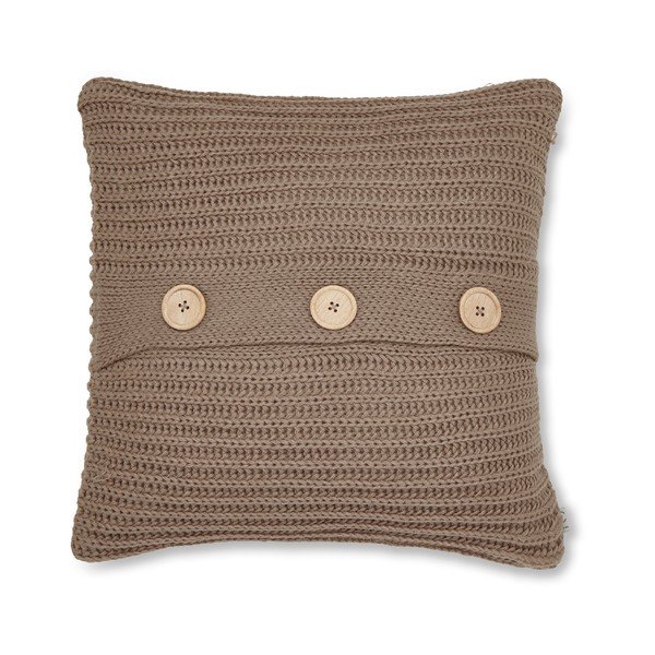 Brązowa pleciona poszewka na poduszkę Catherine Lansfield Knit, 45x45 cm-image-1