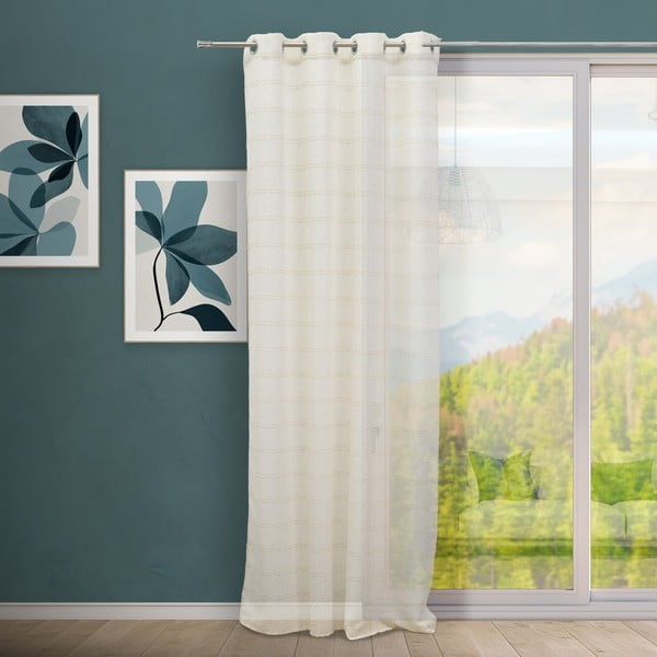 Beżowa zasłona z mieszanki lnu 140x260 cm Nodes – Casa Selección-image-1