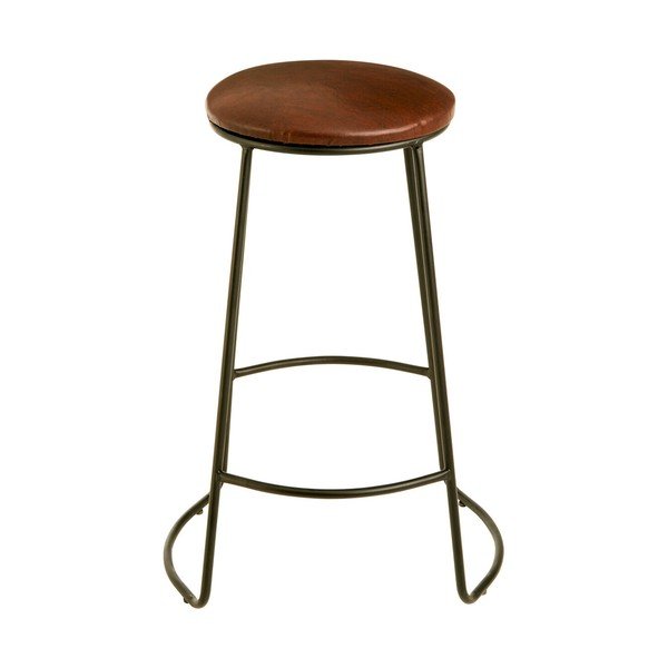 Czarny/brązowy tapicerowany hoker (wysokość siedziska 64 cm) Brixton – Premier Housewares-image-3