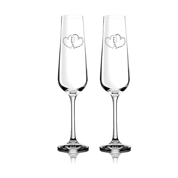 Zestaw 2 kieliszków do szampana Metta ze Swarovski Elements w eleganckim opakowaniu