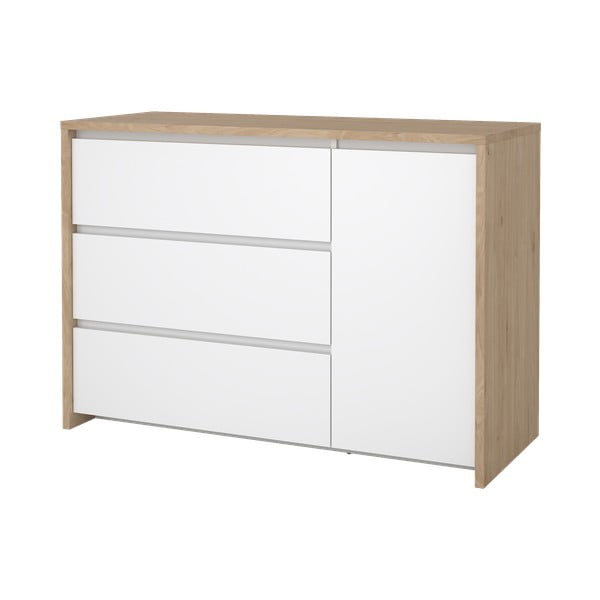 Biało-naturalna komoda w dekorze dębu 119x84x48 cm Next – Tvilum-image-4