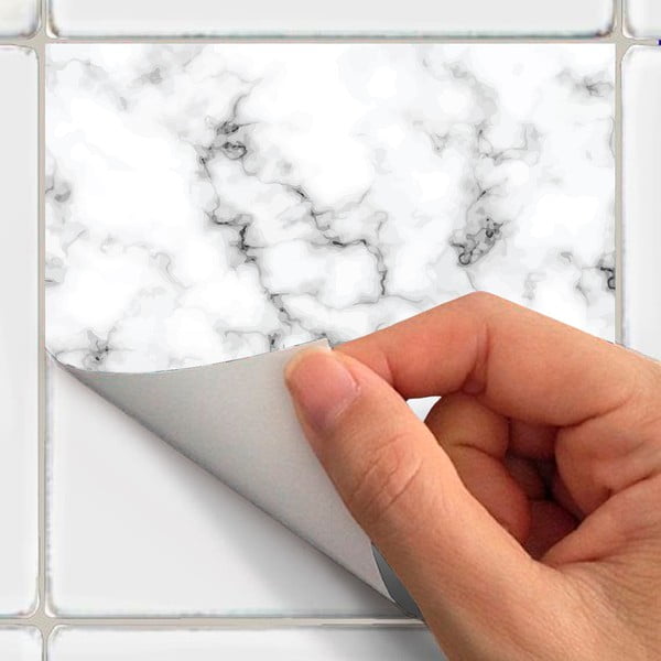 Zestaw naklejek na kafelki 24 szt. 10x10 cm Marble – Ambiance-image-3