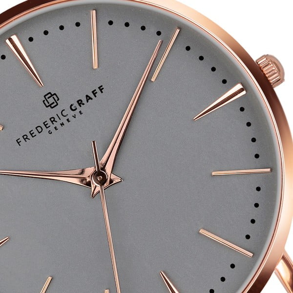 Zegarek z paskiem ze stali nierdzewnej w barwie różowego złota Frederic Graff Rose Eger Silver Mesh-image-1