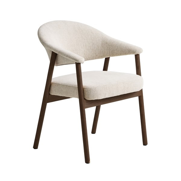 Kremowe fotele jadalniane zestaw z podłokietnikami 2 szt. z litego drewna dębowego Elk – Unique Furniture